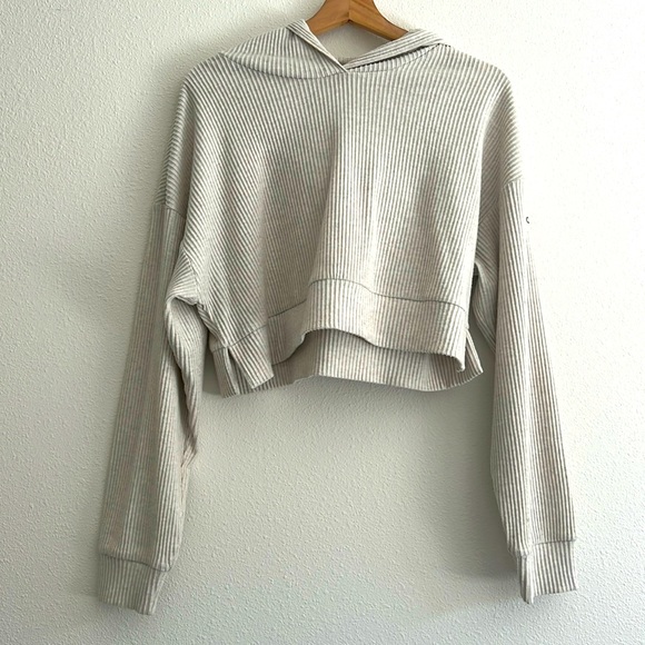 ALO Muse Hoodie | Ribbed, cropped sweatshirt - Picture 3 of 4